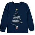 thumbnail image 2 of GRNSHTS Matching Family Pajamas Sets Christmas Matching Holiday Pjs Letter Print Top and Plaid Pants Sleepwear (Blue-5/6T), 2 of 8