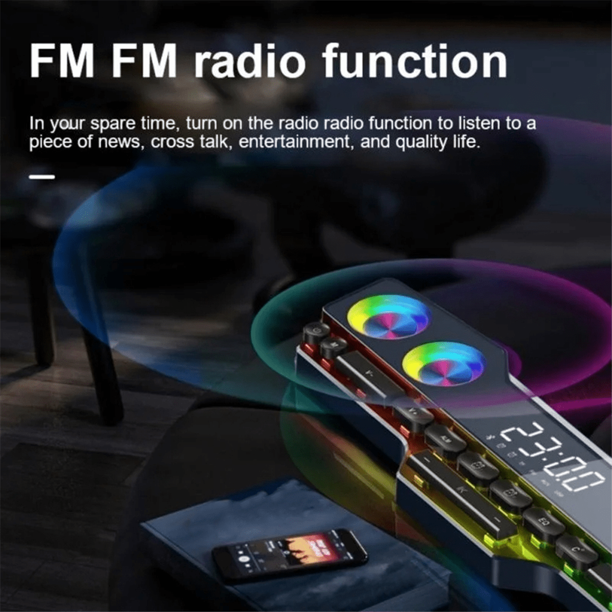 V18 Dazzle Colour Speakers Home Desktop Computer Game Big Sound LED Colour Lights Gaming Keyboard Bluetooth Speakers