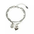 thumbnail image 6 of K-KED Vintage 925 Sterling Silver Heart Pendant Chain Bracelet Stylish Bangle, 6 of 6