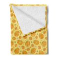 thumbnail image 2 of Easter Soft Flannel Fleece Throw Blanket, Cheerful Holiday Season Theme Orange with Cartoon Daisies and Circles, Cozy Plush for Indoor and Outdoor Use, 50" x 70", Yellow Orange Green, by Ambesonne, 2 of 5