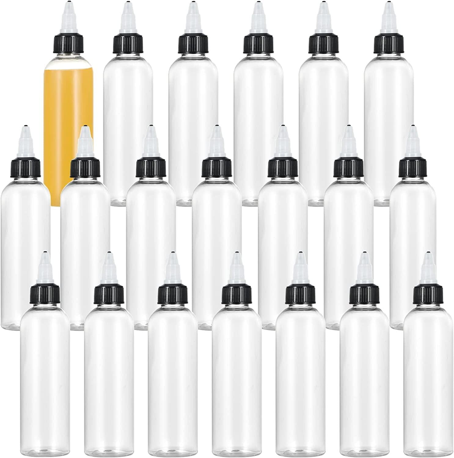 20PCS Clear Dispensing Bottles, 8.5oz Plastic Squeeze Bottles with