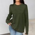 thumbnail image 2 of Annhoo Crewneck Sweatshirt Women Fall Casual Long Sleeve Pullover Shirts Ladies Baggy Solid Color Clothes, 2 of 6