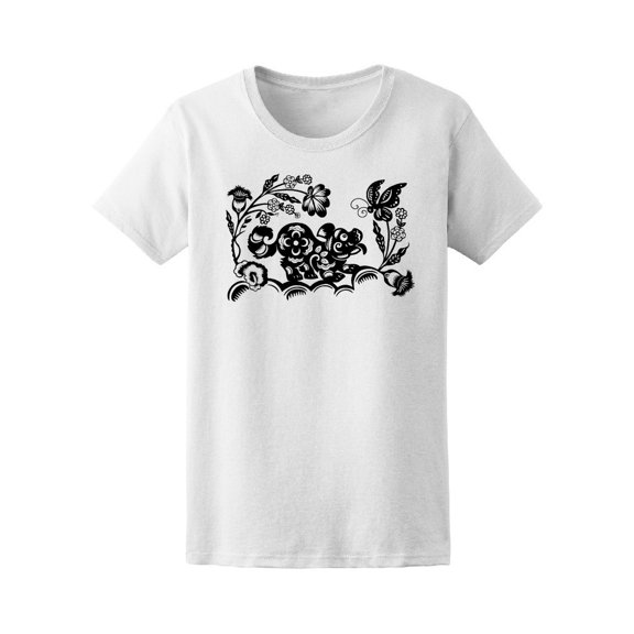 Traditional Chinese Dog B&W Tee Women's -Image by Shutterstock