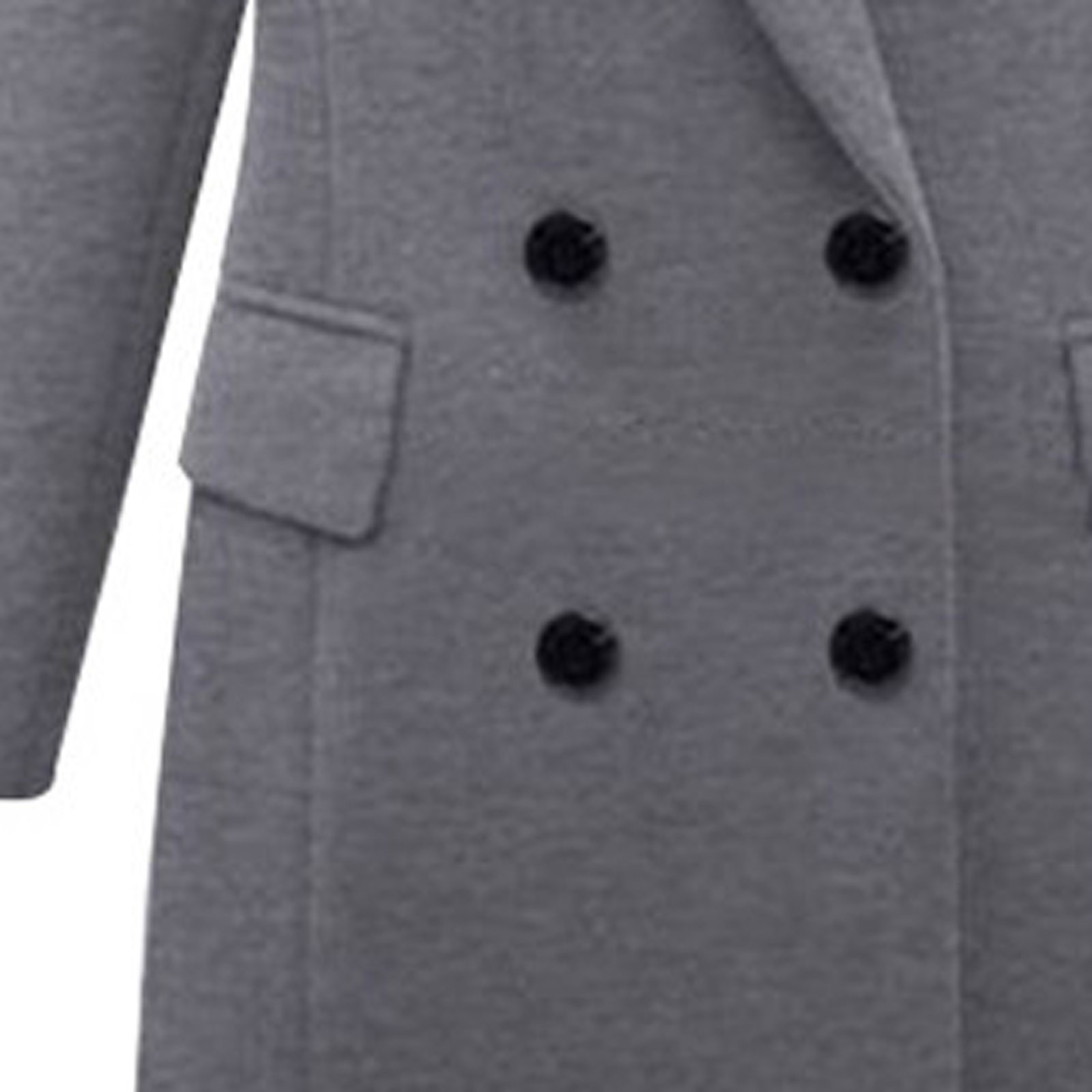 Women Winter Warm Wool Blend Mid-Long Pea Coat Basic Designed Notch Double-Breasted Lapel Jacket Outwear for Women Womens Clothes - image 5 of 5