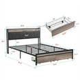 thumbnail image 7 of Miniyam Full Size Metal Bed with USB Ports, 2 Drawers for Adult, Gray, 7 of 7