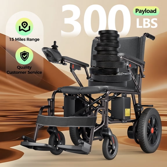 Edcsi Lightweight Electric Wheelchair for Adults - Foldable Travel Motorized Wheelchairs for Seniors, Folding Portable Wheelchair & Compact Fold Power Wheelchair