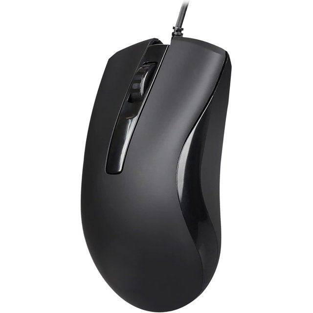 Ratón con cable USB, ratón para juegos, ambidiestro, 2400 DPI compatible con PC/Mac/computadora portátil/computadora de escritorio de 1,5 m Cable (negro)
