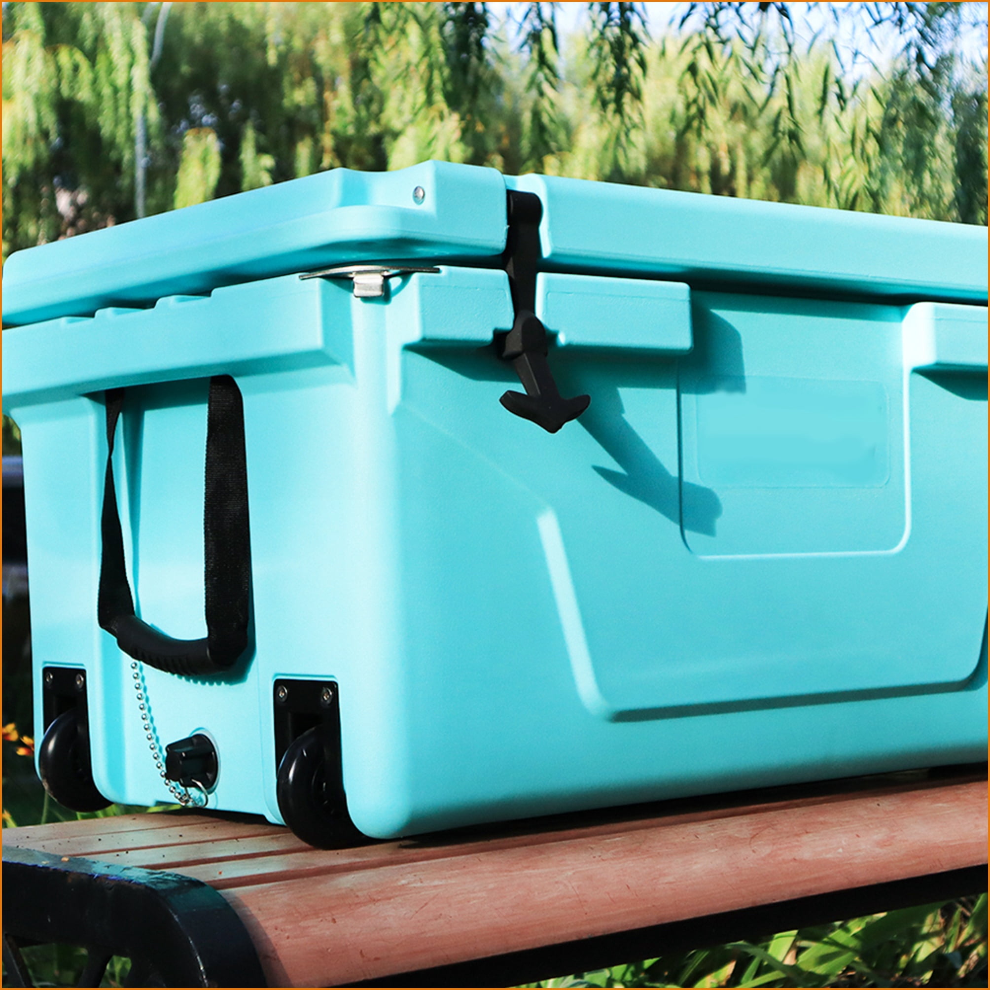 Ice Cooler 65QT Royal Blue Rotomolded Ice Chest for Camping Fishing Boating | Blue | Plastic