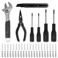 thumbnail image 3 of 8 in 1 Tool Kit for Home, Hand Tool Set with Storage Box, General Basic Repair Tool Set with Screwdriver, Wrench, Wall Anchors, Utility Knife, Pliers, 3 of 5