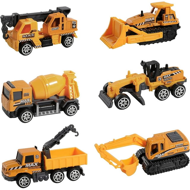 Camiones de construcción de juguete HUOGUO, 6 piezas, miniconstrucción