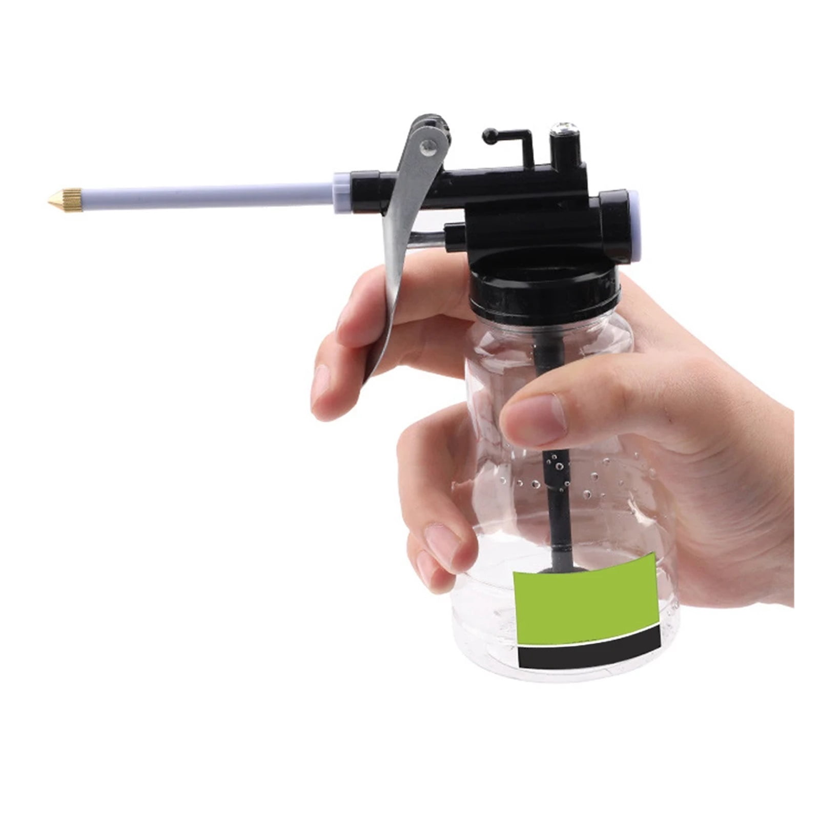 Oil Can High Pressure Hand Pump Oiler Lubrication Metal Gun for Lubricants Oiler with Oil Spray Hose