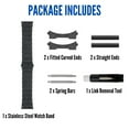 thumbnail image 3 of Bandini 24mm Stainless Steel Fitted Curved End Metal Watch Band for Men, Tapered Watch Strap Bracelet, Push Button Deployment Clasp, Jubilee Style - Black 24 mm Watch Band, 3 of 7