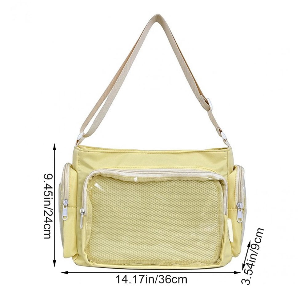 Hzzsbu Large Ita Messenger Bag Transparent Pin Display Crossbody