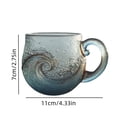 thumbnail image 3 of Handblown Sea Wave Glass Mug, Unique Textured Beach-Inspired Drinkware for Tea, Wine, or Coffee, 3 of 6