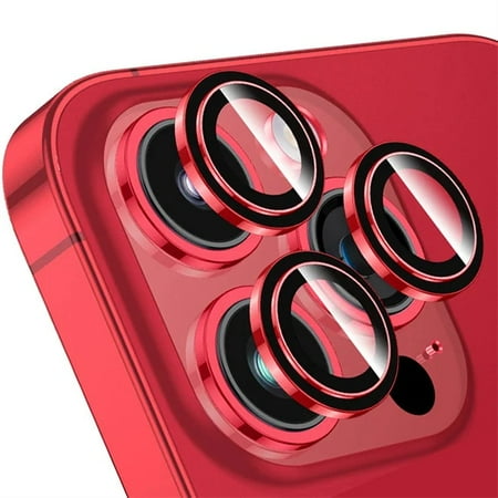 Image of Metal Camera Lens Protector For IPhone 15 11 12 13 14 Pro Max 15 Plus Diamond Ring Lens Glass For Iphone 15 Pro Max Accessories Red 12 12Mini (2PCS)