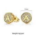 thumbnail image 2 of A-Z Initial Letter Stud Earrings for Men Women Gold Plated Alphabet CZ Stud Earrings, 2 of 4