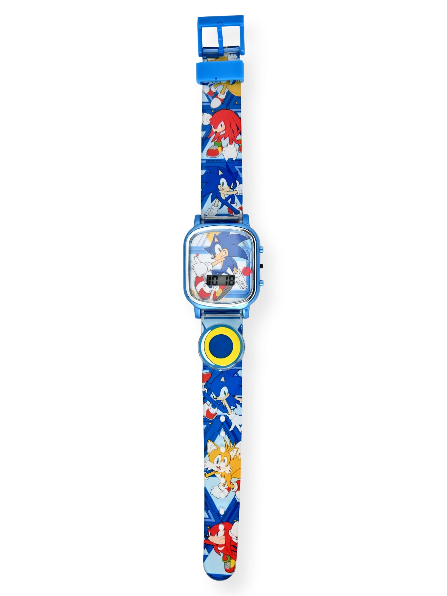 SEGA Sonic The Hedgehog LCD Unisex Child Watch with Flashing Lights on Silicone Strap (SNC4206MWM)