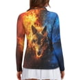 thumbnail image 2 of Yuyamidu Fire Wolf Golf Shirts Women Galaxy Golf Top Long Sleeve Tennis T-shirt Breathable 1/4 Zip Up Sports Outfits Size 2XL, 2 of 8