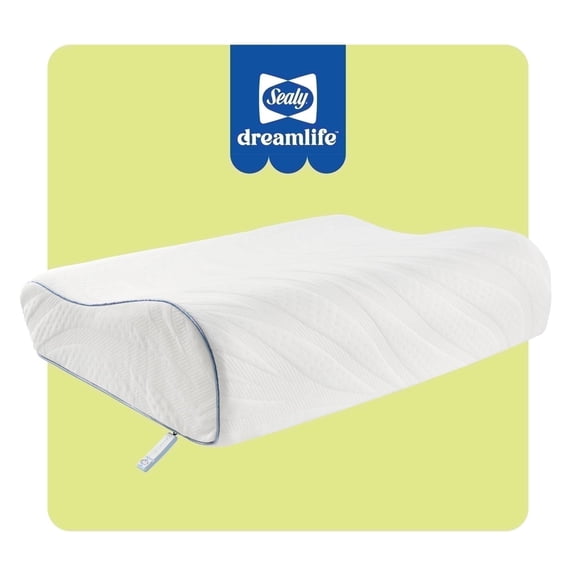 Sealy Dreamlife Contour Memory Foam Pillow, Standard, Adult