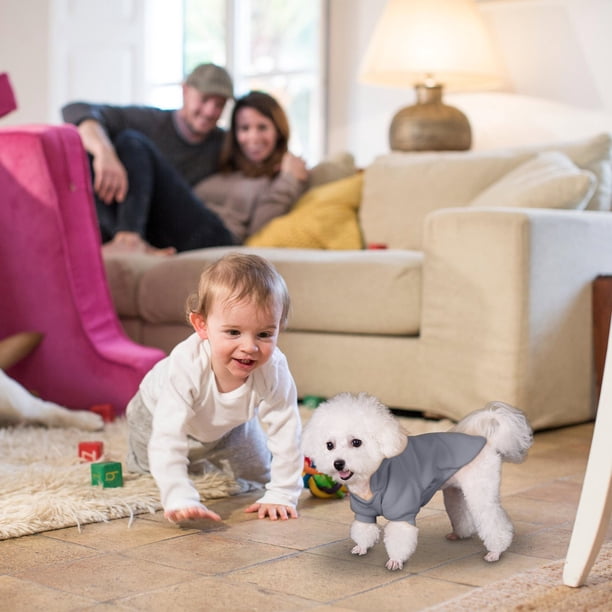 Jersey de sudadera de terciopelo para perro - Ropa de invierno para mascotas con apertura abdominal - lavable a máquina