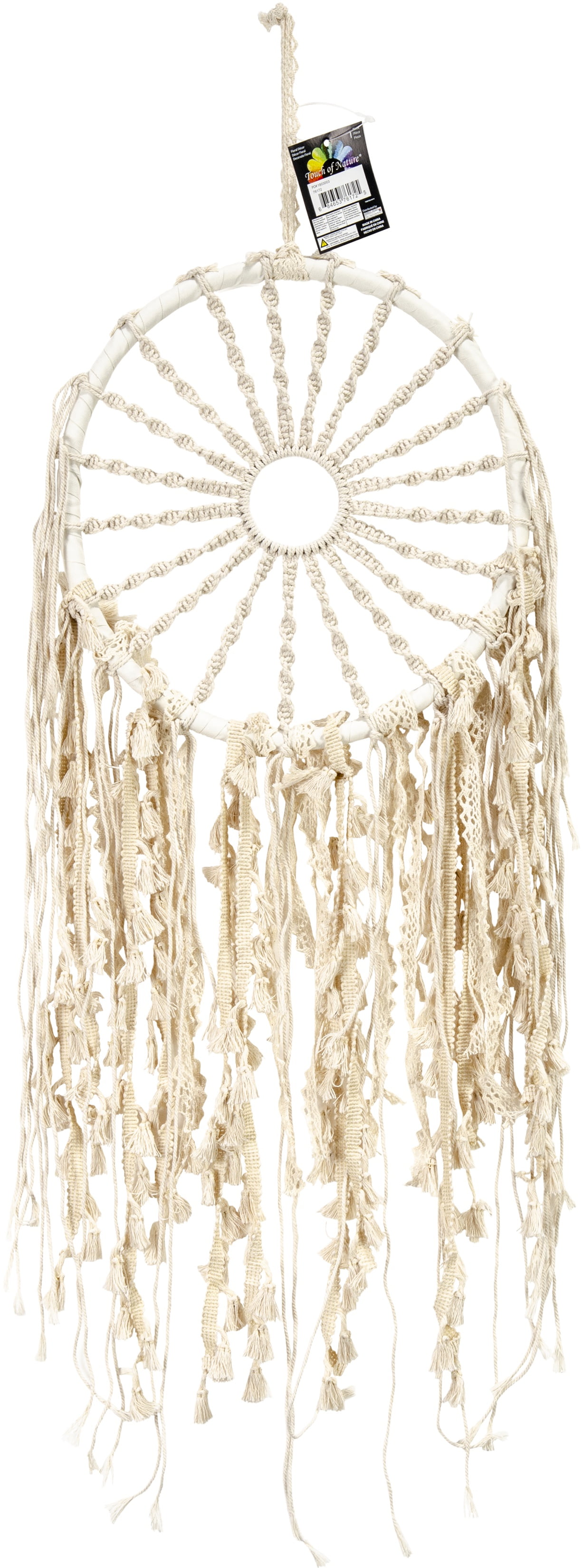 Macrame Hoop W/Braided Sun 29" Wall Hanging