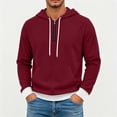 thumbnail image 2 of Men's Hoodie Pullover Solid Color Long Sleeve Sweatshirt with Kangaroo Pocket Casual Streetwear Top, 2 of 4