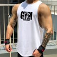 thumbnail image 1 of Camiseta sin mangas de algodón para entrenamiento y gimnasio, camiseta deportiva sin mangas con músculos para hombre, ropa de moda con tirantes, camisetas de culturismo, chaleco de Fitness Tan Jianjun unisex, 1 of 2