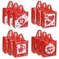 thumbnail image 1 of Dsseng Velours 12 Pcs Sacs-Cadeaux Réutilisables Joyeuse Saint-Valentin Sacs à Friandises avec Poignées Sacs de Fête de la Saint-Valentin Sacs de Saint-Valentin Multifonctions en Non-Tissé pour Emballage de Cadeaux Saint-Valentin, 1 of 8