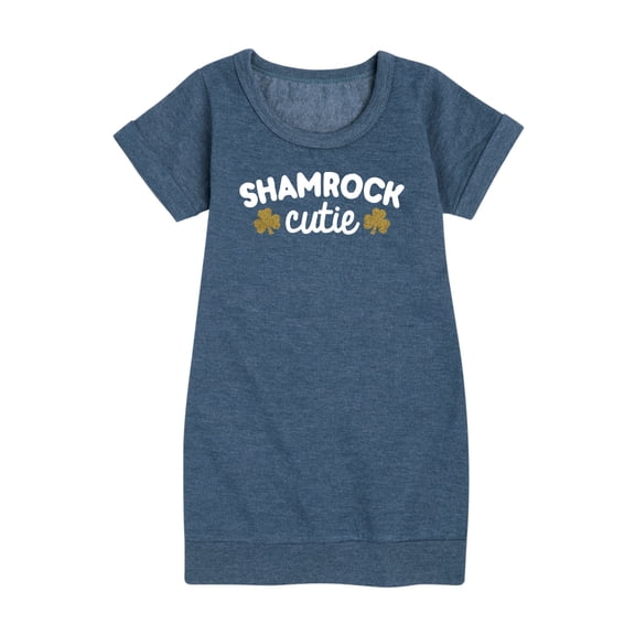 Instant Message - St. Patrick's Day - Shamrock Cuties with Sparkle Shamrocks - Toddler And Youth Girls Fleece Dress