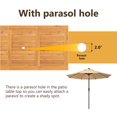 thumbnail image 4 of vidaXL Patio Table, Extendable Garden Table with Parasol Hole, Solid Wood, 43.3''-63''x31.5''x29.5'', 4 of 6