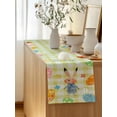 thumbnail image 5 of Table Runner 72 Inches Long for Kitchen Dining, Spring Easter Dresser Scarf Farmhouse, Dining Table Decorations for Wedding/Parties, Yellow Plaid Bunny Colorful Eggs Floral 13 x 72 In, 5 of 8