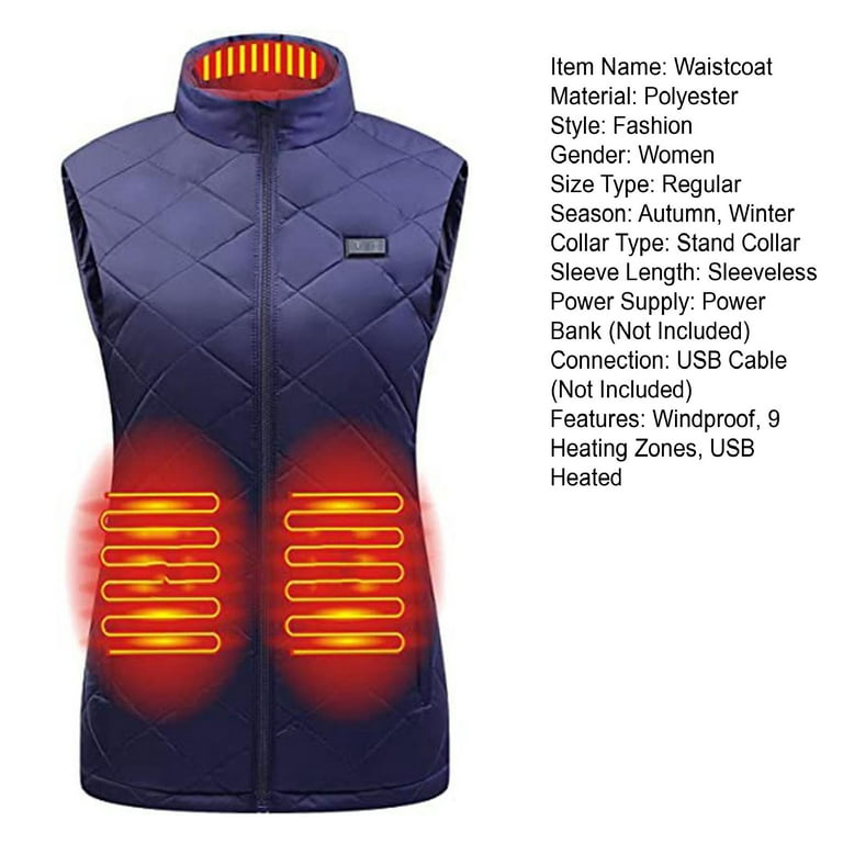 Women Heated Vest - Lightweight Heating Jacket Vest for Womens