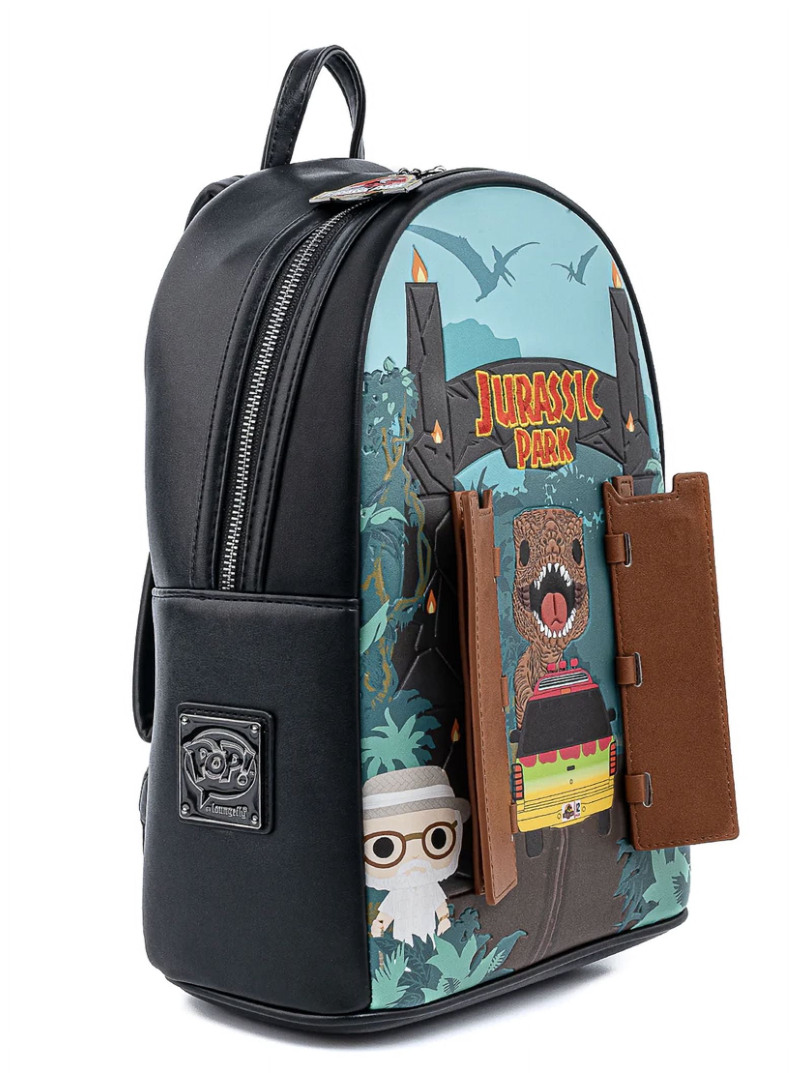 Loungefly Jurassic Park Mini Backpack - Teal, Brown, Black Amazon.com: Loungefly Universal Jurassic World Mini Backpack  main image 3