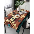 thumbnail image 6 of Turquoise Red Table Cloth, Southwest American Native Abstract Pattern Waterproof Tablecloth for Rectangle Tables, Reusable Washable Fabric Table Cover for Restaurant Kitchen Dining Tables 60"x120", 6 of 6