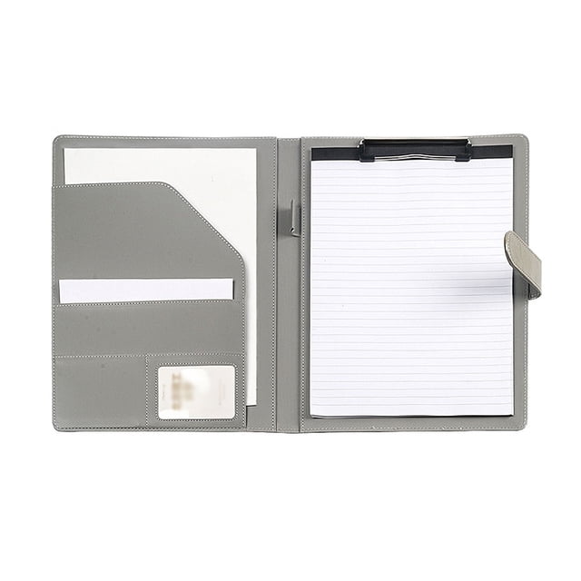 Leather A4 Folder With Pen Insert Multifunctional Contract Signing Board Clip Business Office Meeting Writing Pads