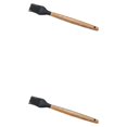 thumbnail image 1 of relayinert Kitchenware Wooden Handle Silicone Shovel Spoon Colander Brush Spatula Tool brush 2Set, 1 of 6