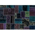 thumbnail image 1 of Ahgly Company Indoor Rectangle Patchwork Light Blue Transitional Area Rugs, 7' x 9', 1 of 4