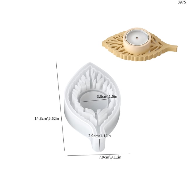 Diy cristal gota pegamento hoja portavelas molde de silicona aromaterapia yeso hoja vela base adorno molde