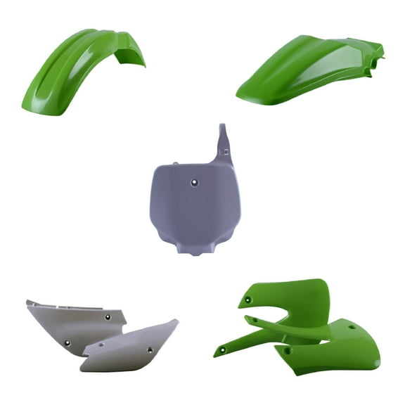 Polisport Motocross (MX) Replica Plastic Kit for Kawasaki KX 85/100/112 (2001-13) Dirt Bike – OEM Quality, Durable, Flexible & Perfect Fit – Green/White