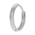 thumbnail image 4 of JewelStop 14k White Gold Single Huggie Hoop Hinged Men's Earring - 2x13mm, 4 of 5