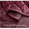 thumbnail image 6 of Chezmoi Collection Lux Burgundy Velvet Quilt King Set, 3-Piece Lush Plush Distressed Velvet Bedding All Season Lightweight Bedspread Brushed Microfiber Reverse with Diamond Stitch Quilting, 6 of 9