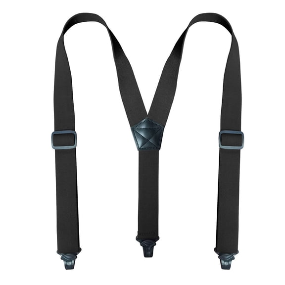 Lovskoo Mens Suspenders 4 Clip Adjustable Elastic Straps 1.5 Inch Wide Solid Color X Back Design Heavy Duty for Dress Pants
