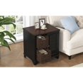 thumbnail image 3 of Black End Table with Storage Cabinet and Woven Baskets - Classic American Style, 3 of 10