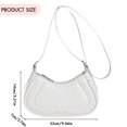 thumbnail image 3 of Bolso de hombro para mujer, Bolso cruzado de PU, elegante Bolso de media luna, embrague femenino (blanco), 3 of 7