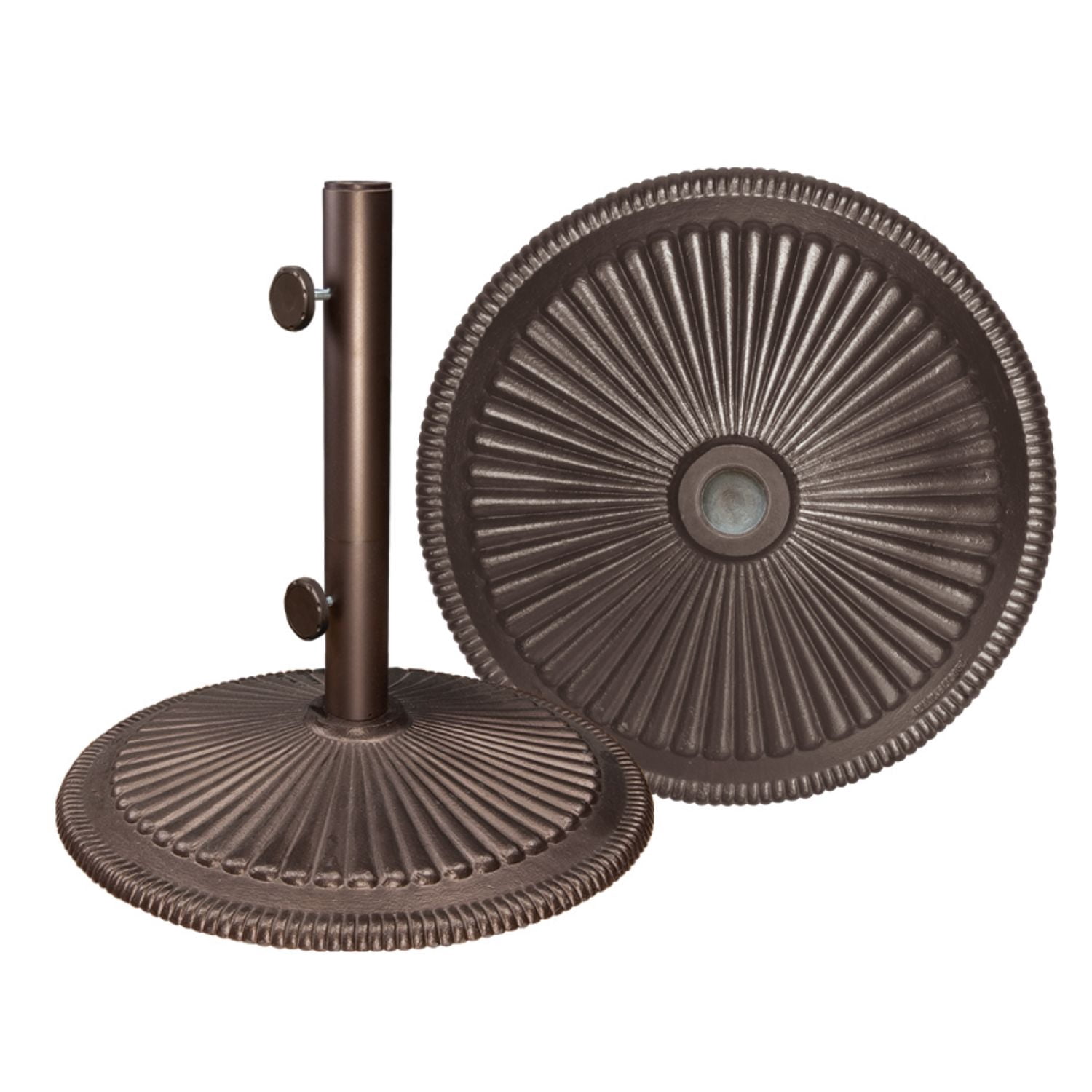 SimplyShade 20.25" Bronze Durable Round Umbrella Stand, 50 lbs