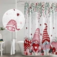 thumbnail image 5 of Valentines Gnomes Shower Curtain, Waterproof Shower Curtains for Bathroom, Eucalyptus Pink Red Love Heart Washable Fabric Bathtub Curtain Set Bath Decor with 12 Hooks 48"x72", 5 of 8