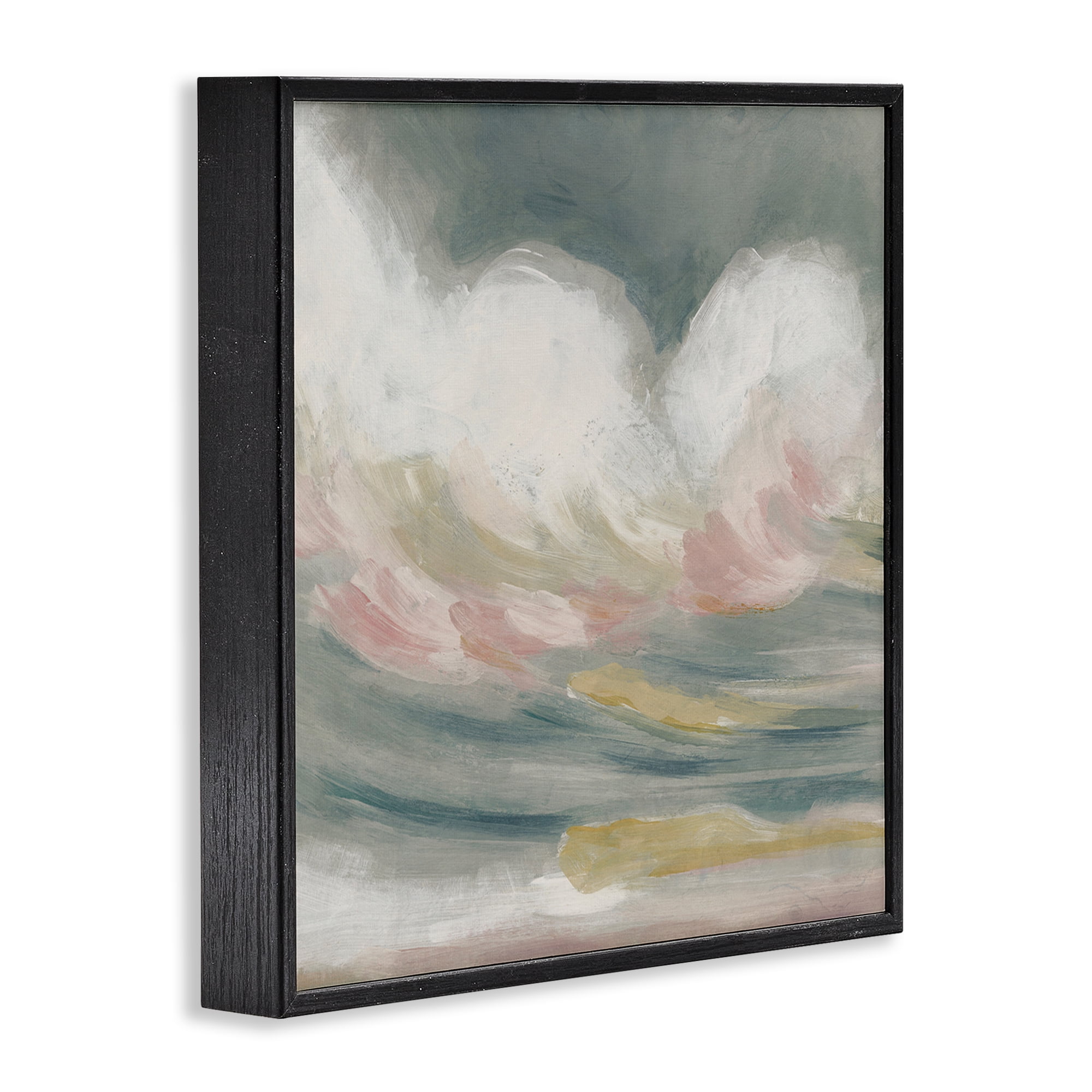 Stupell Industries Stormy Rolling Waves Landscape Painting Black Framed Art Print Wall Art, 24 x 24