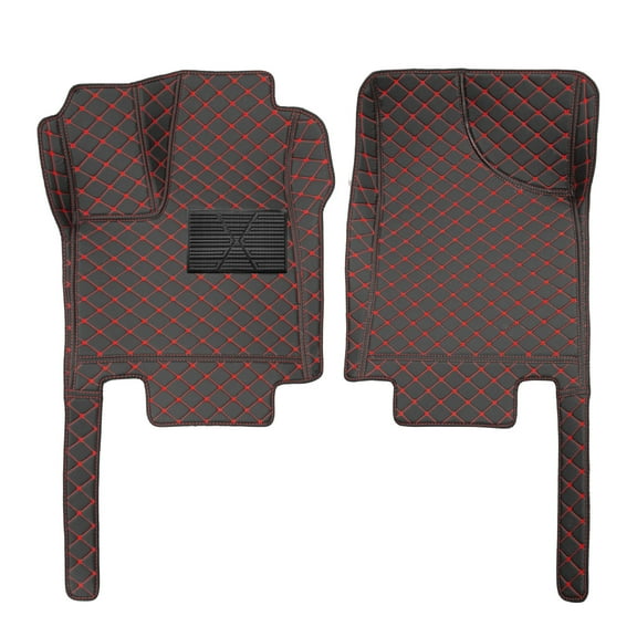 leadwolf 2Pcs Front Floor Mats for Toyota,Sienna 2011-2020 PU Leather Auto Liners All Weather Anti-Slip Automotive Floor Mats Black Red