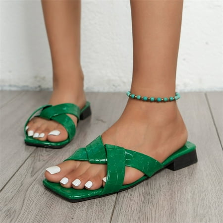 

Fashion Summer Women Slippers Flat Cross Strap Open Toe Solid Color Snake Print Casual Womens Booties Slippers Slippers Socks for Women Night Slippers for Women Sock Slippers for Women with Grippers