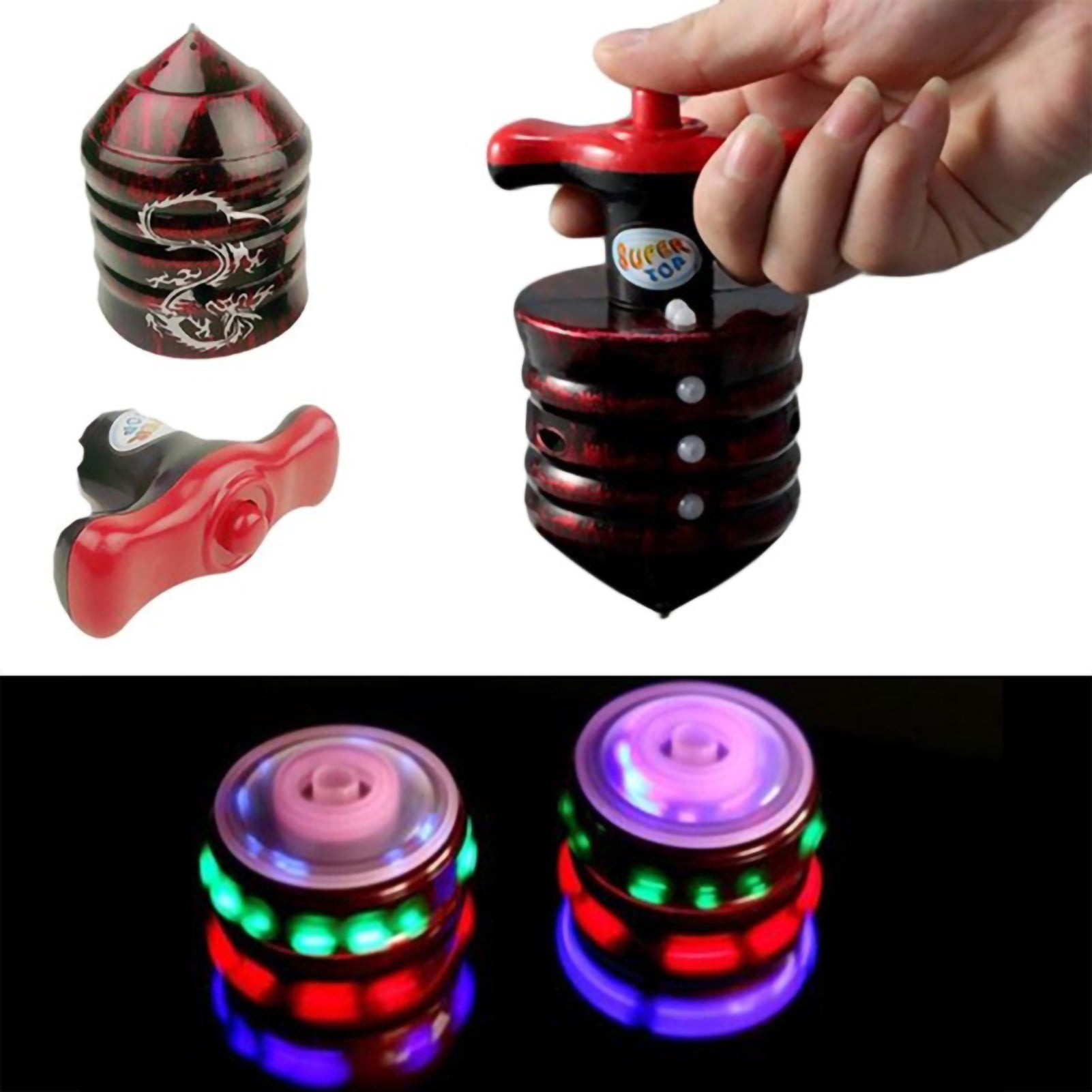 Magic Spinning Top Gyro Spinner Laser LED Music Flash Light Kids Toy Nice CA 